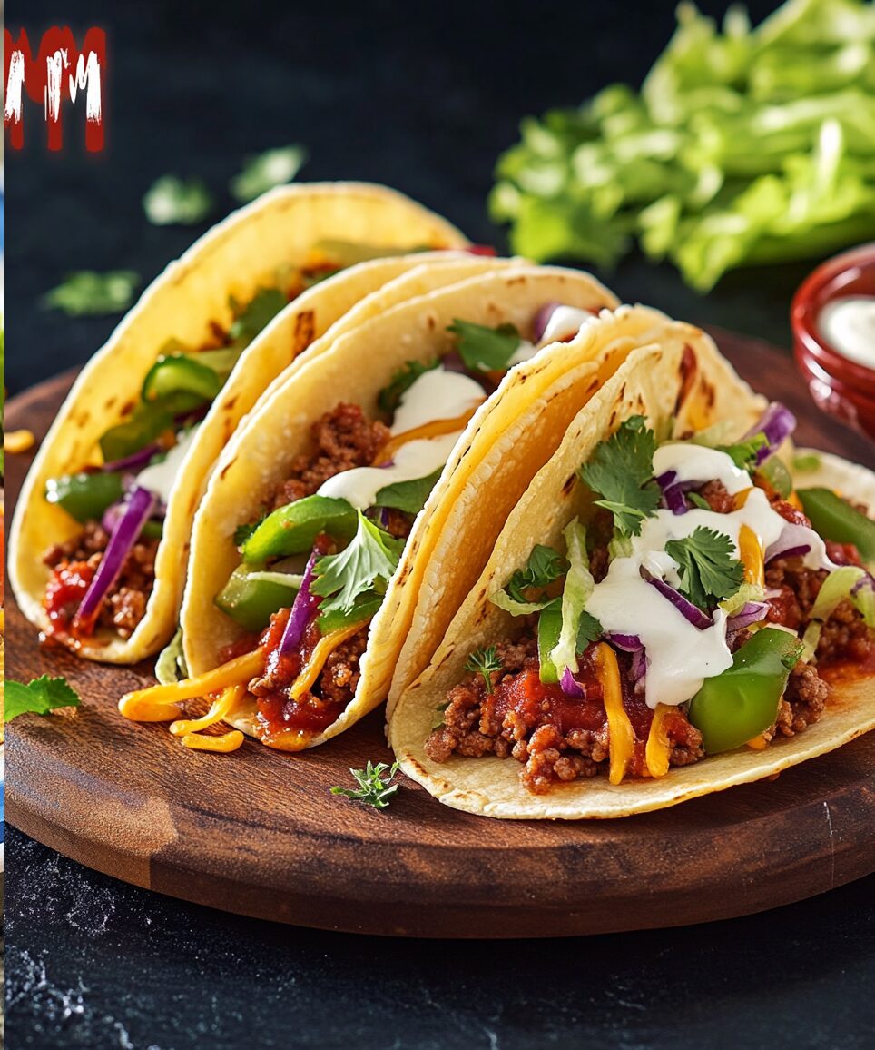 Crispy Cheesy Ground Beef Tacos - Recipessin
