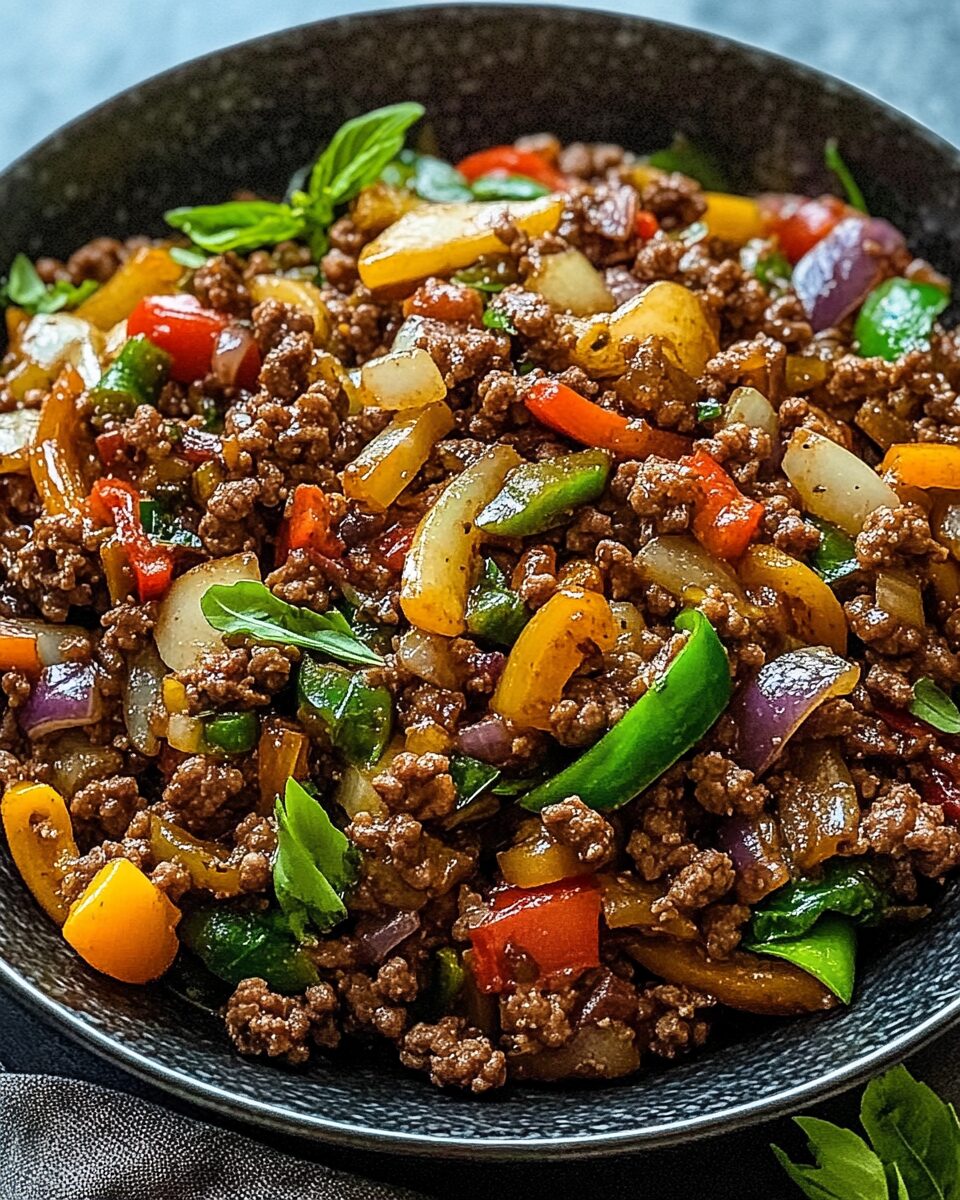 Mediterranean Ground Beef Stir Fry