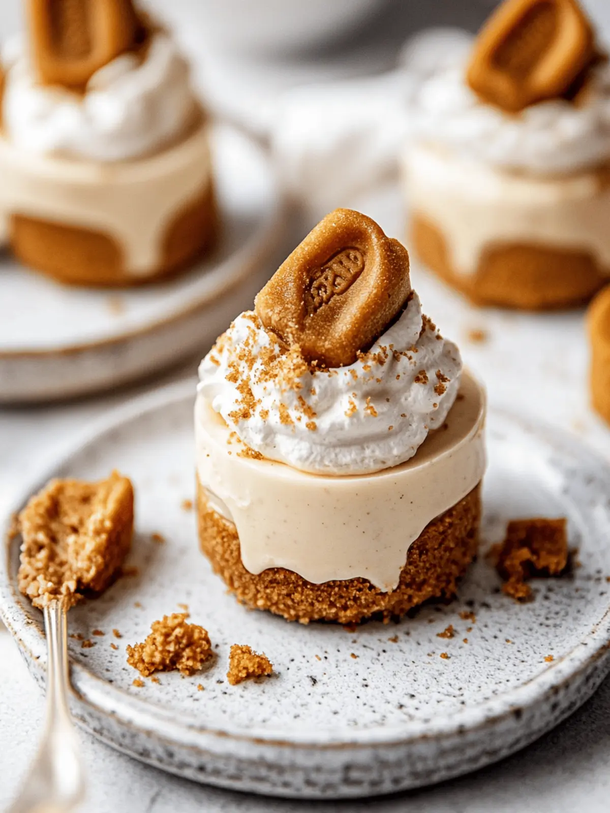No Bake Mini Biscoff Cheesecakes