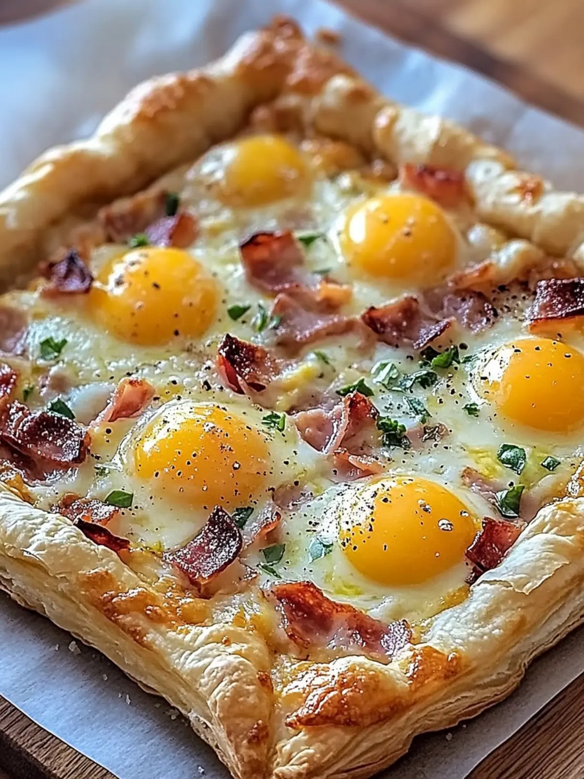Puff Pastry Breakfast Pizza recipe