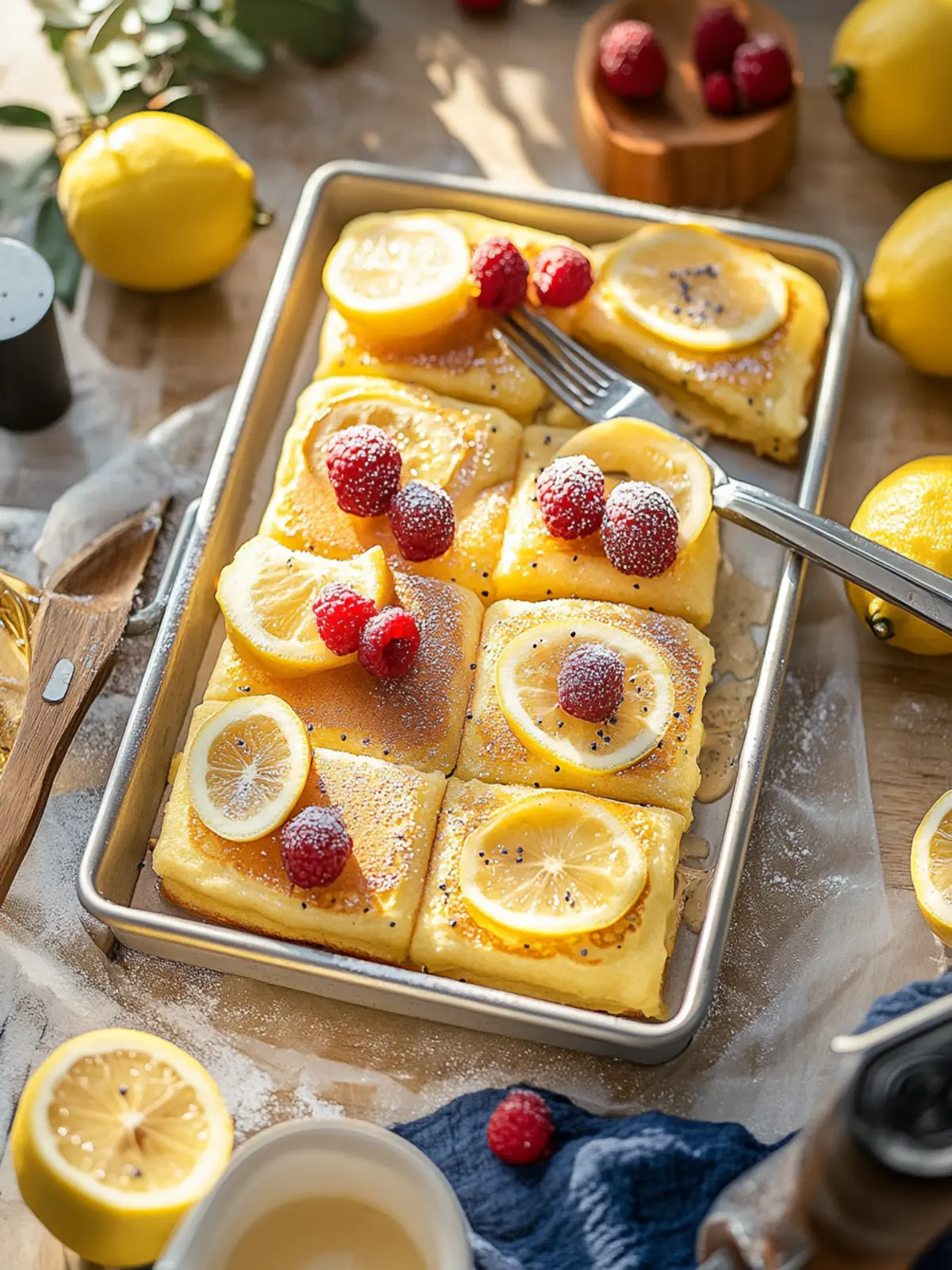 Lemon Poppyseed Sheet-Pan Pancakes