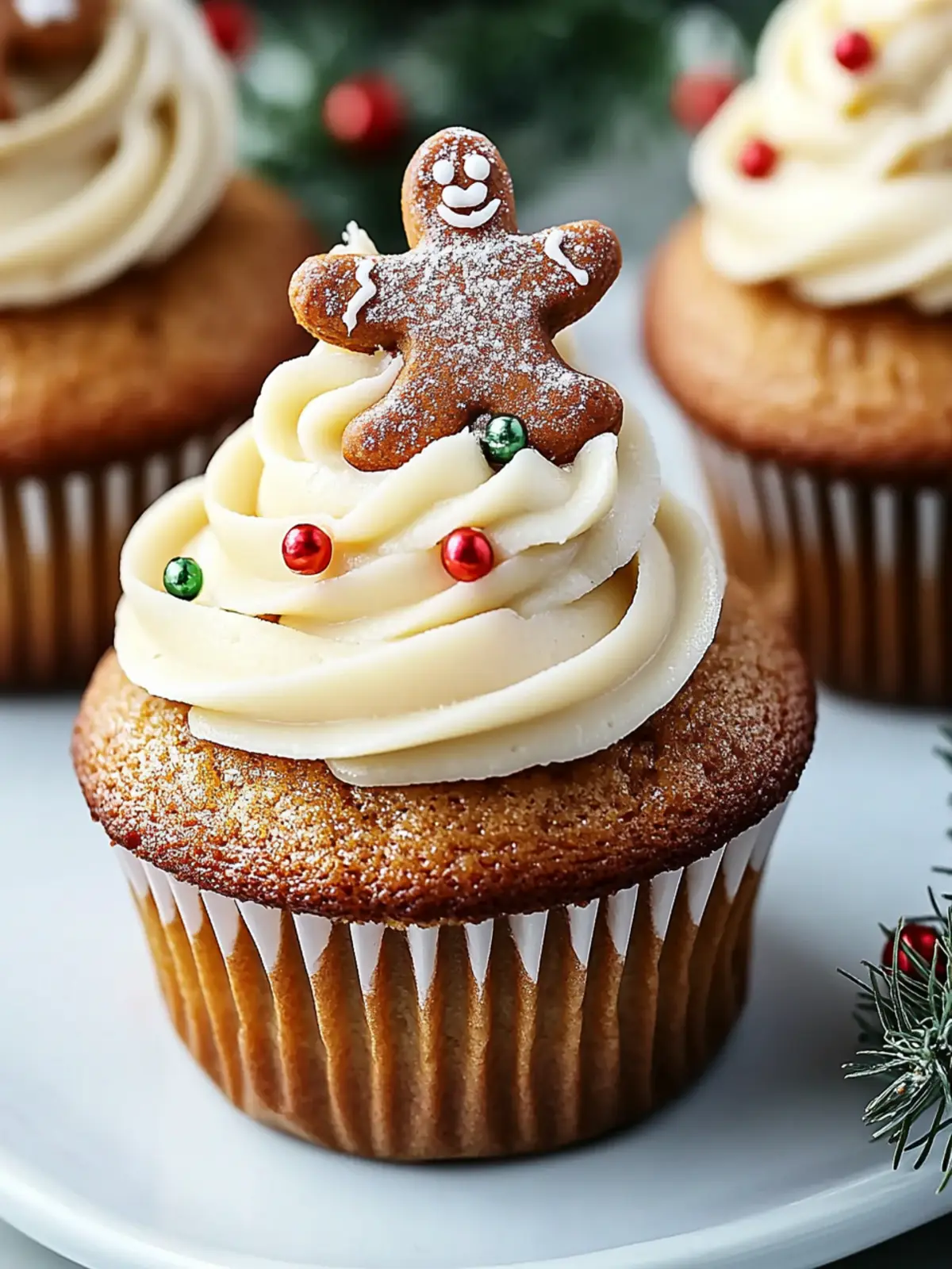Festive Gingerbread Cupcakes