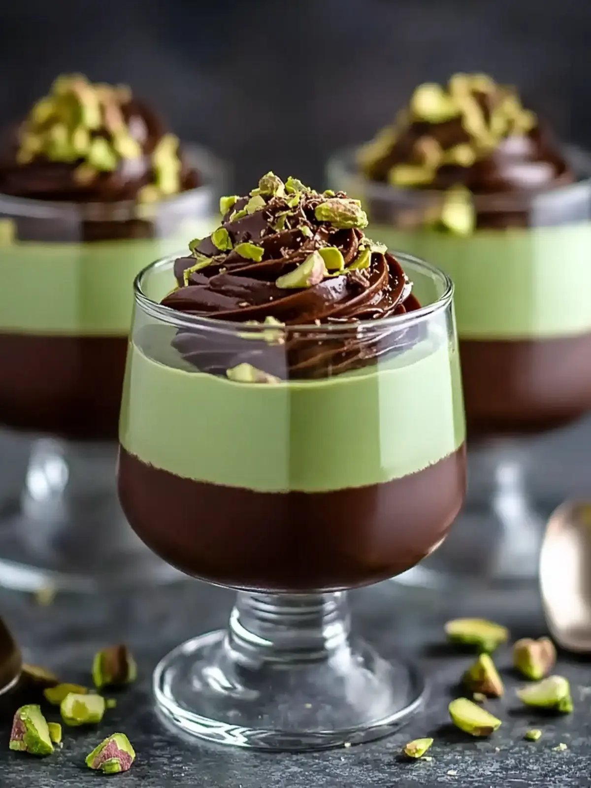 Decadent Pistachio Mousse with Rich Chocolate Ganache