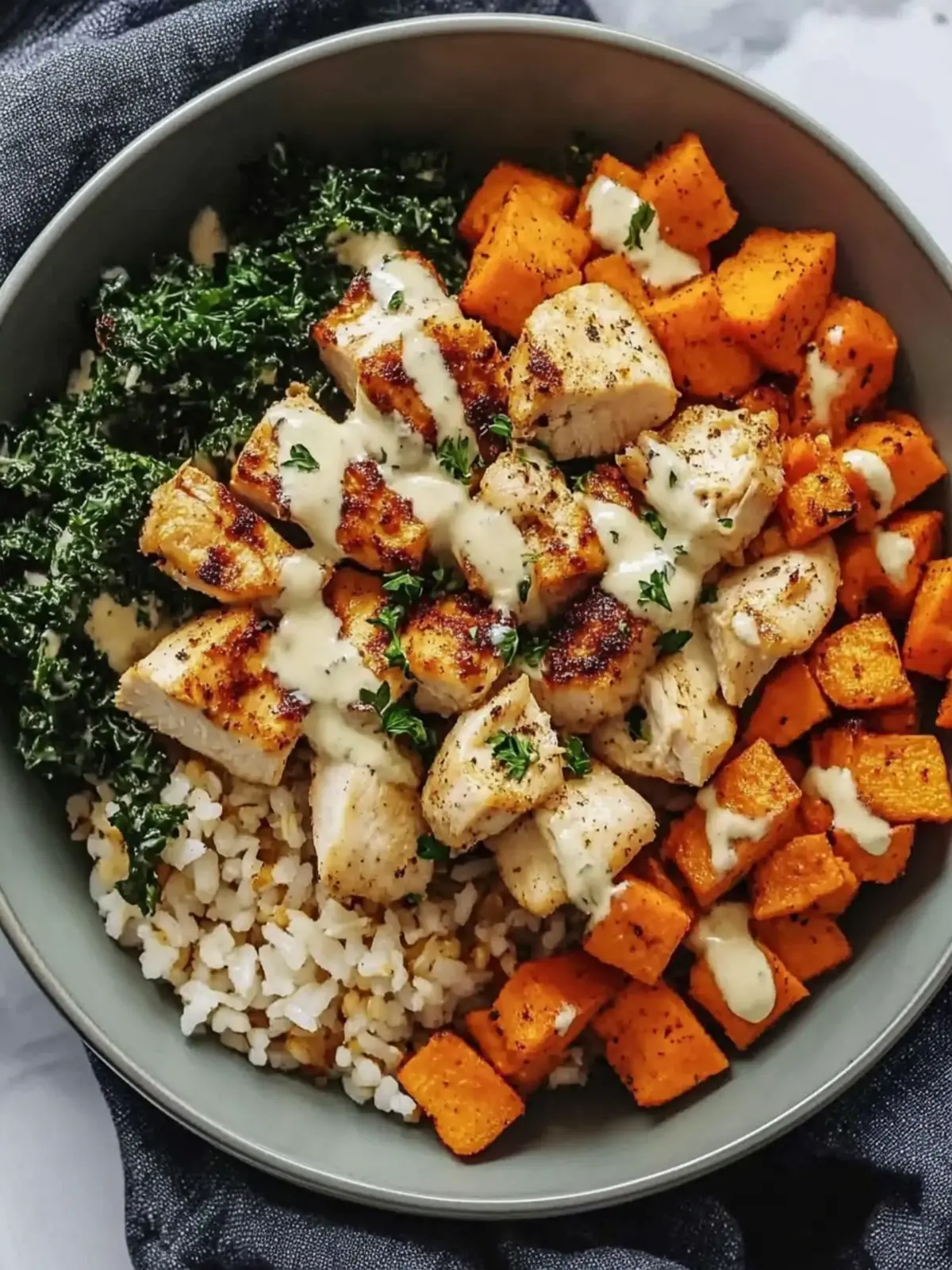 Healthy Chicken & Sweet Potato Rice Bowl