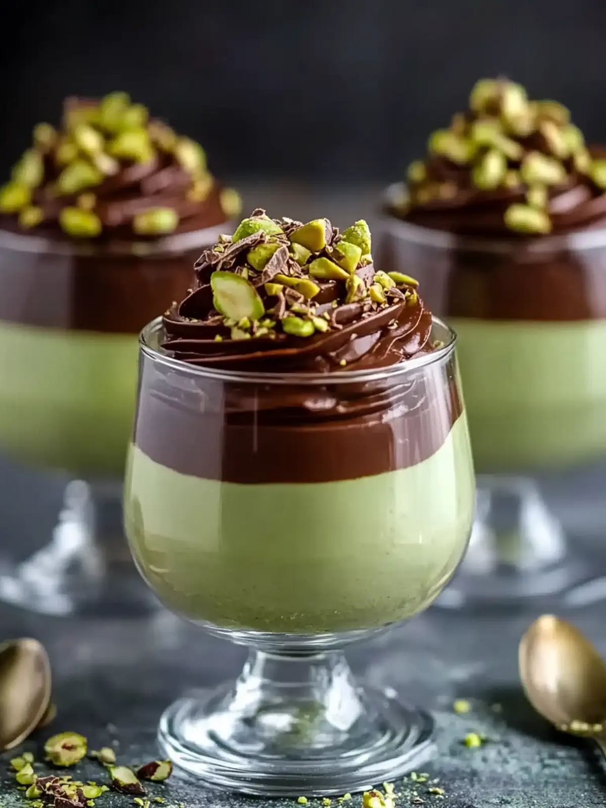 Decadent Pistachio Mousse with Rich Chocolate Ganache