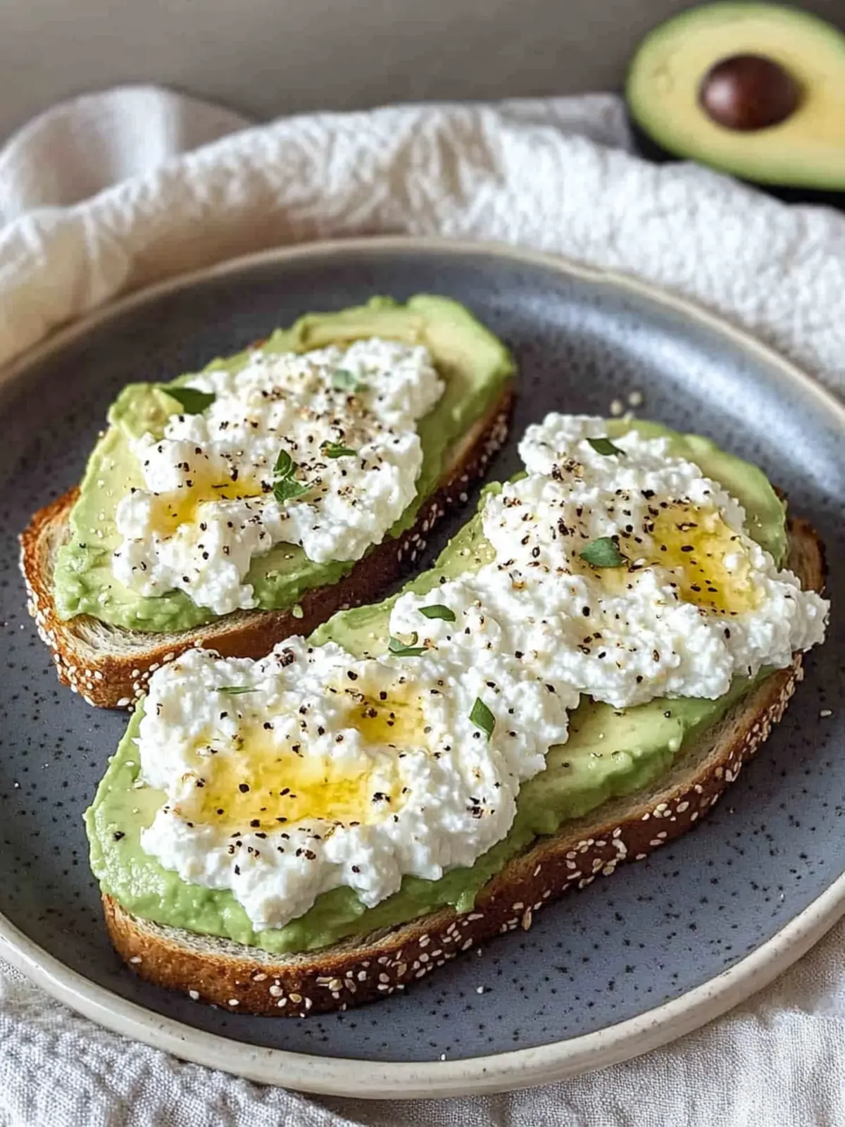 Creamy Cottage Cheese Avocado Toast