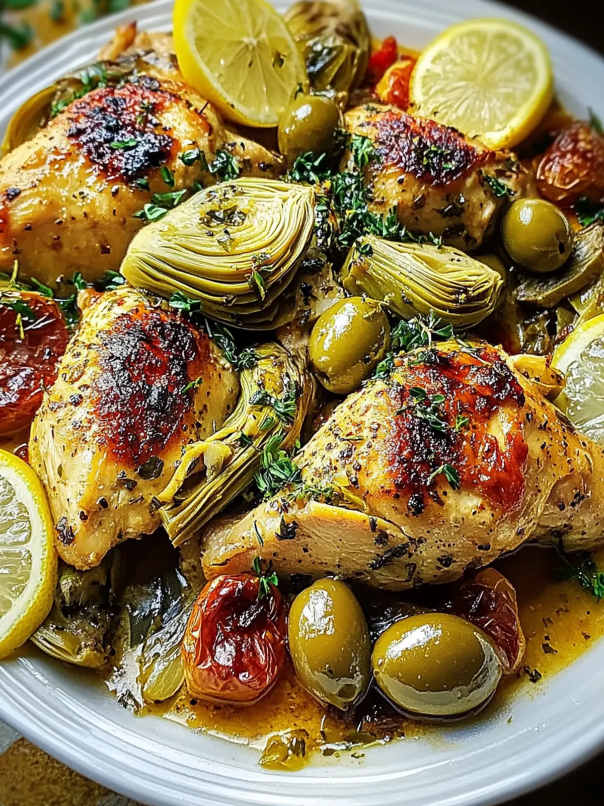 Lemon Chicken with Artichokes & Olives
