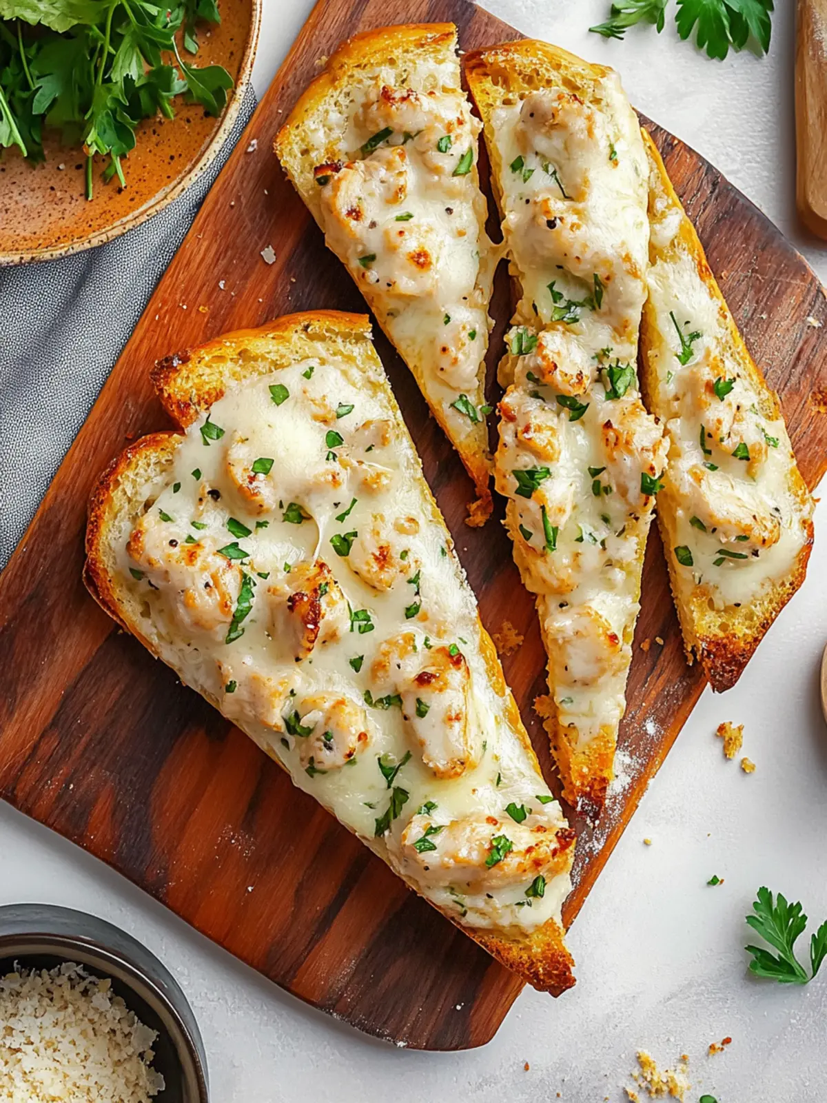 Viral Chicken Alfredo Garlic Bread