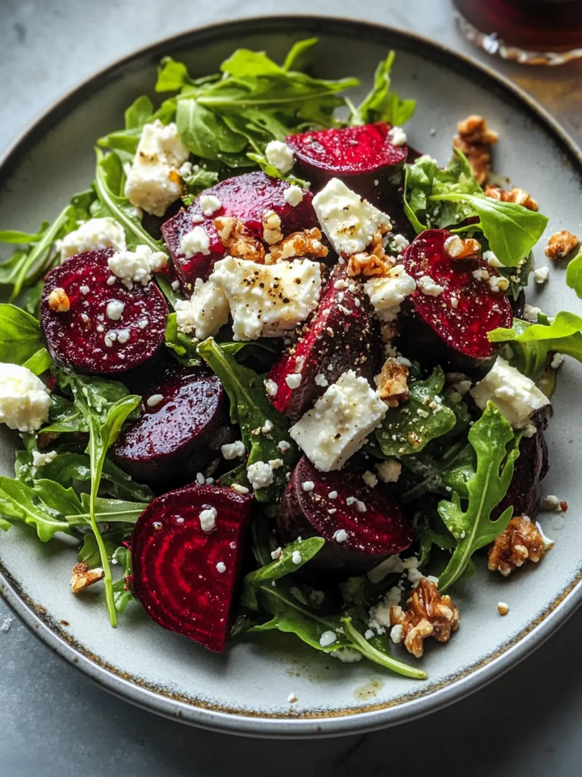 Roasted Beet Salad with Arugula and Feta