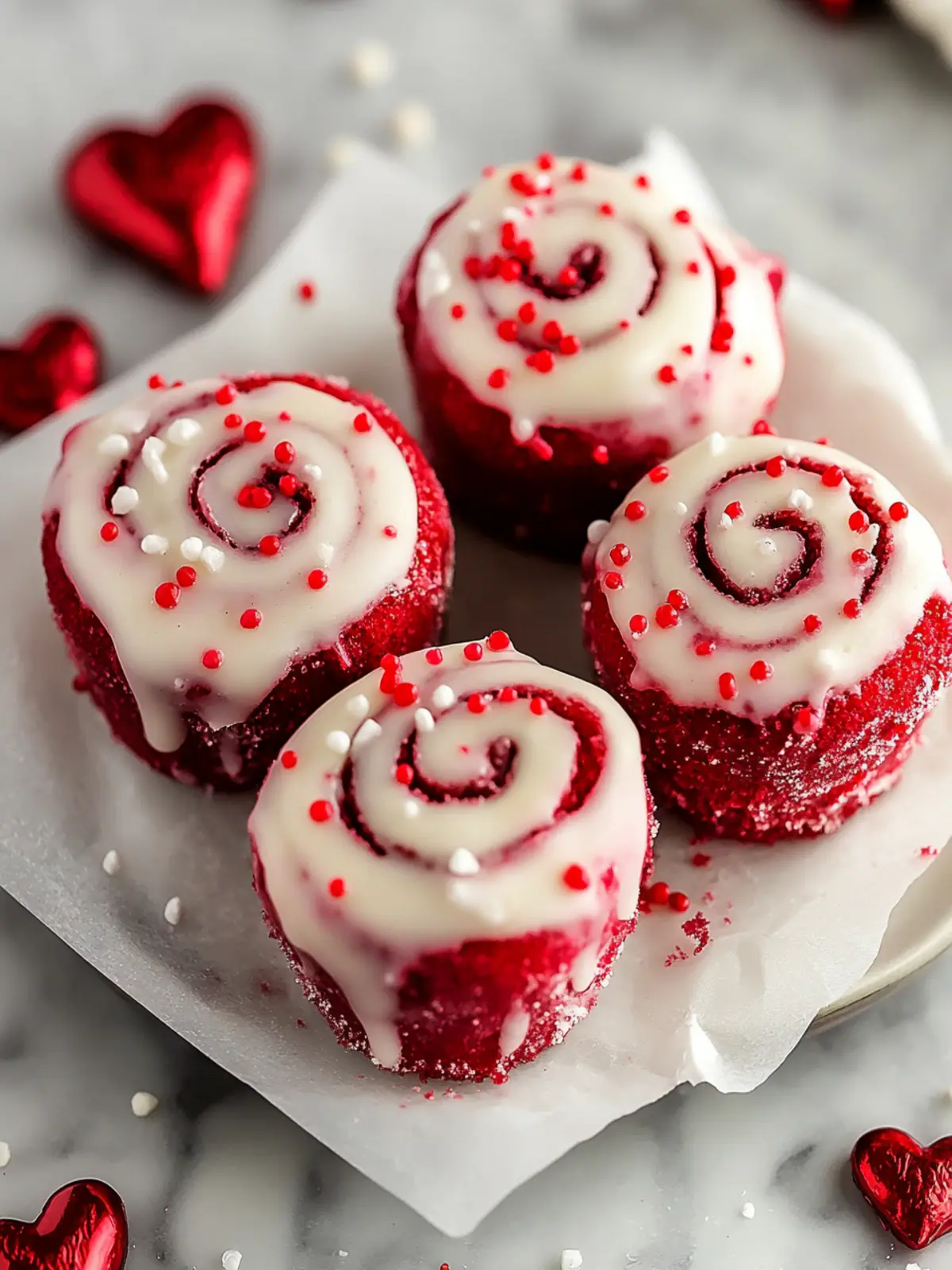 Red Velvet Valentine’s Day Cinnamon Rolls