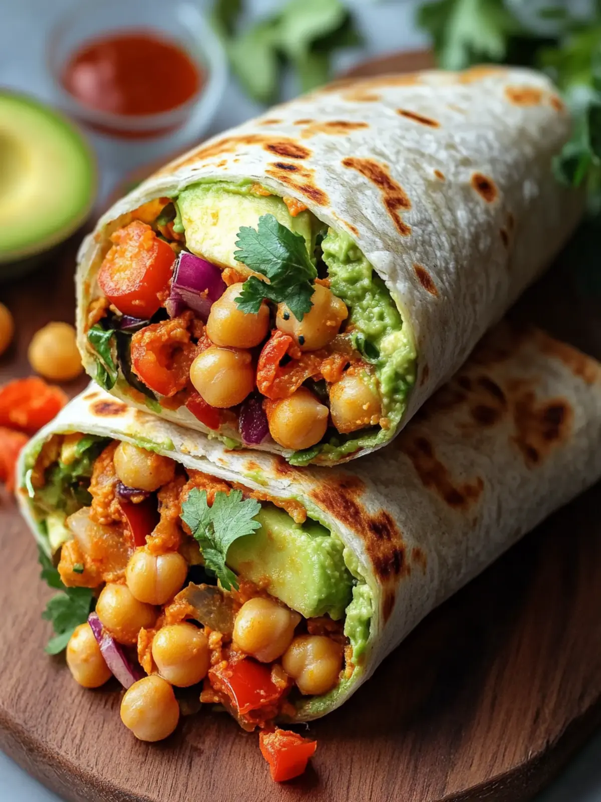 Spicy Chickpea and Avocado Wrap