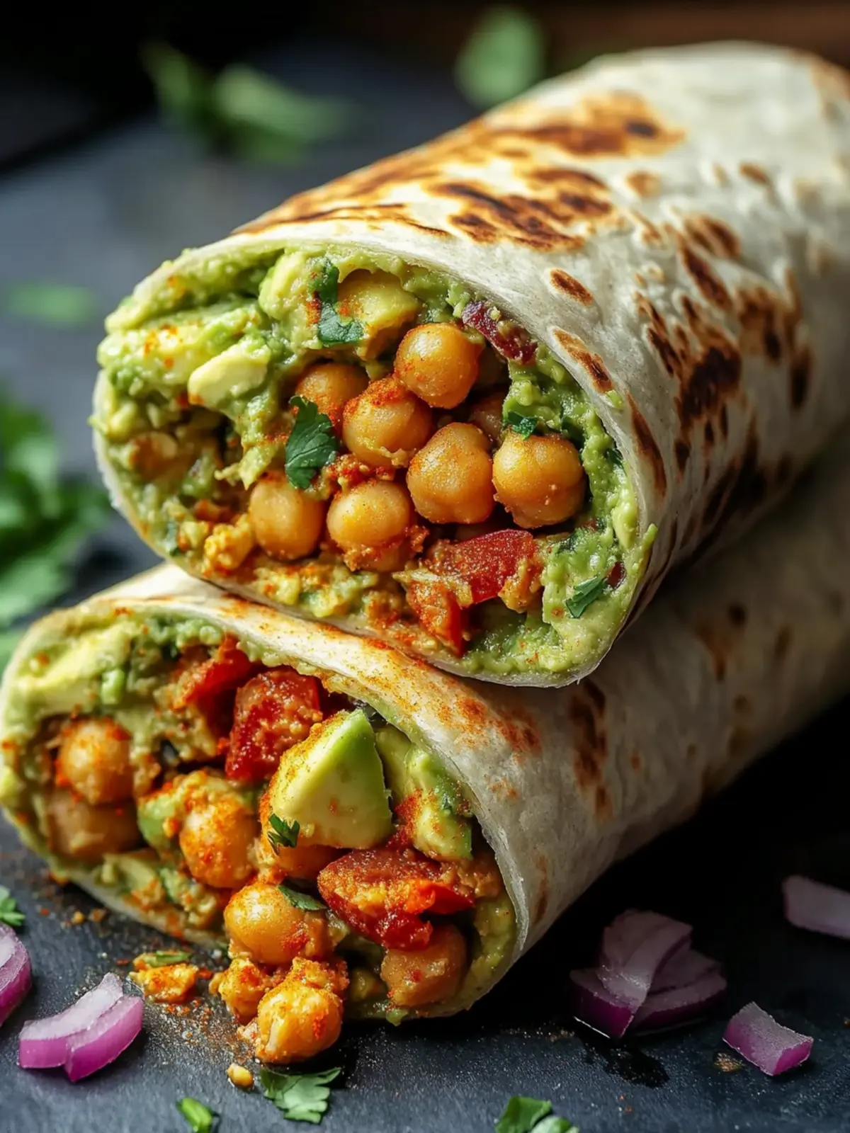 Spicy Chickpea and Avocado Wrap