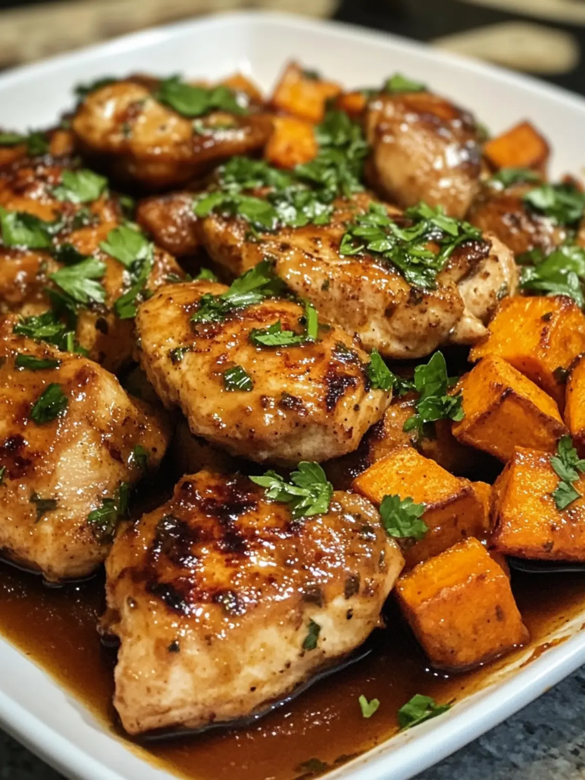 Honey Garlic Chicken And Sweet Potato