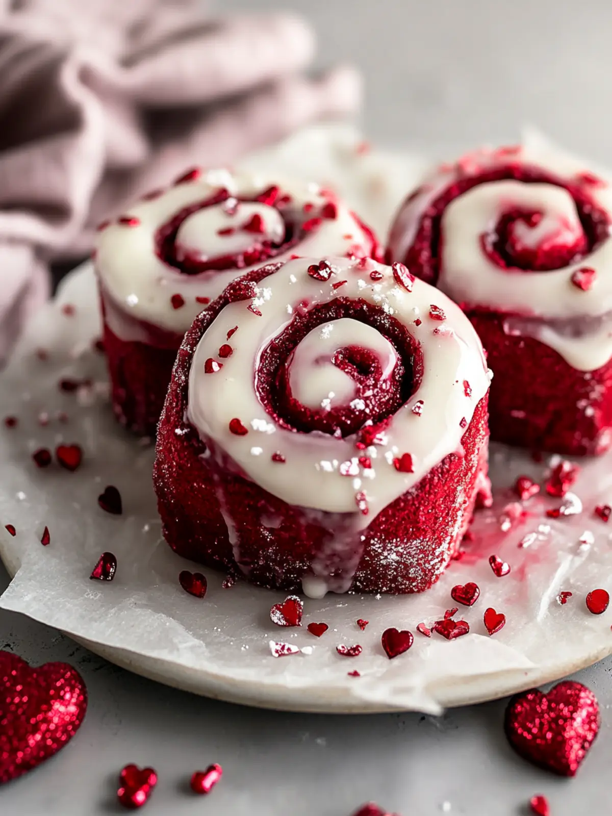 Red Velvet Valentine’s Day Cinnamon Rolls