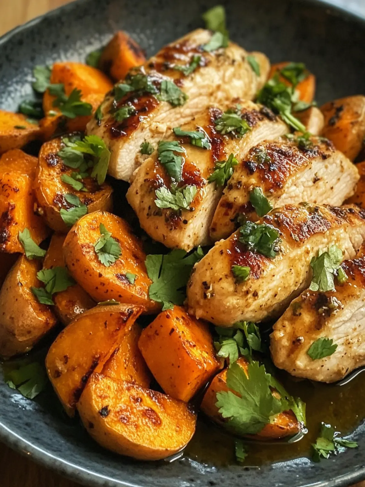 Honey Garlic Chicken And Sweet Potato