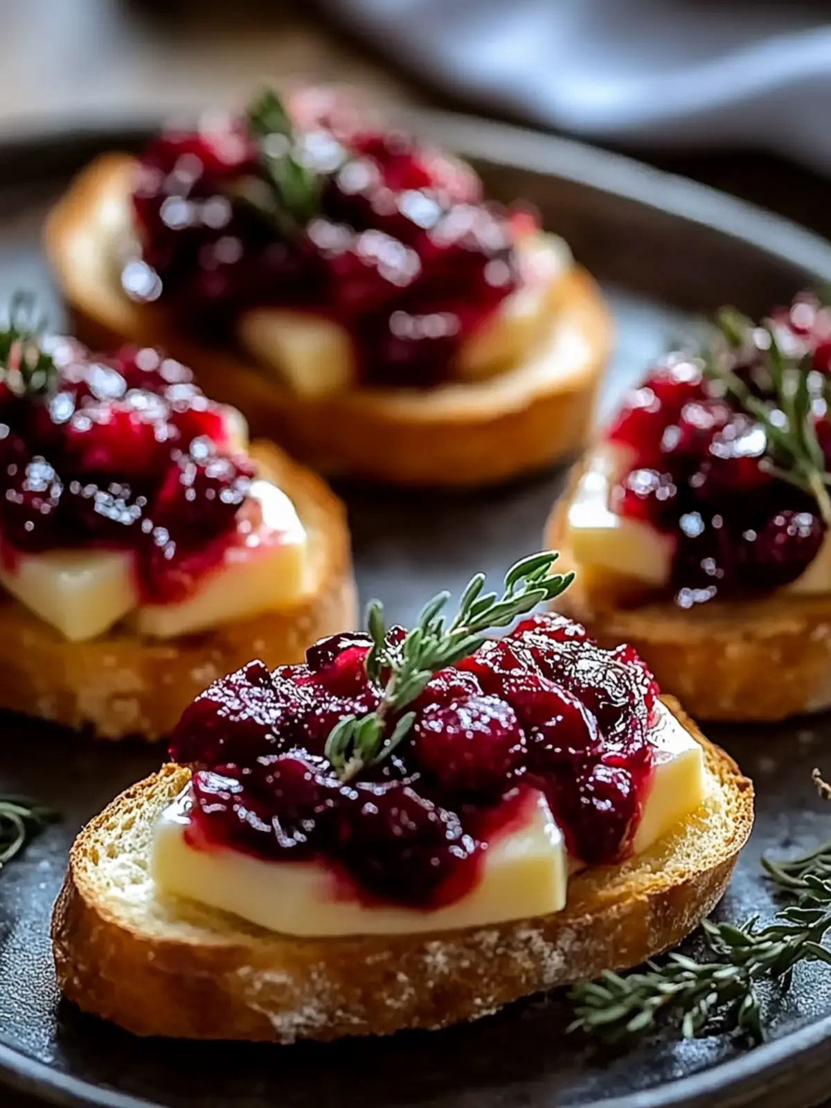 Cranberry and Brie Crostini