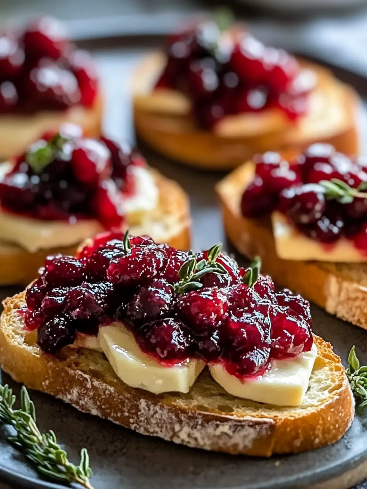 Cranberry and Brie Crostini