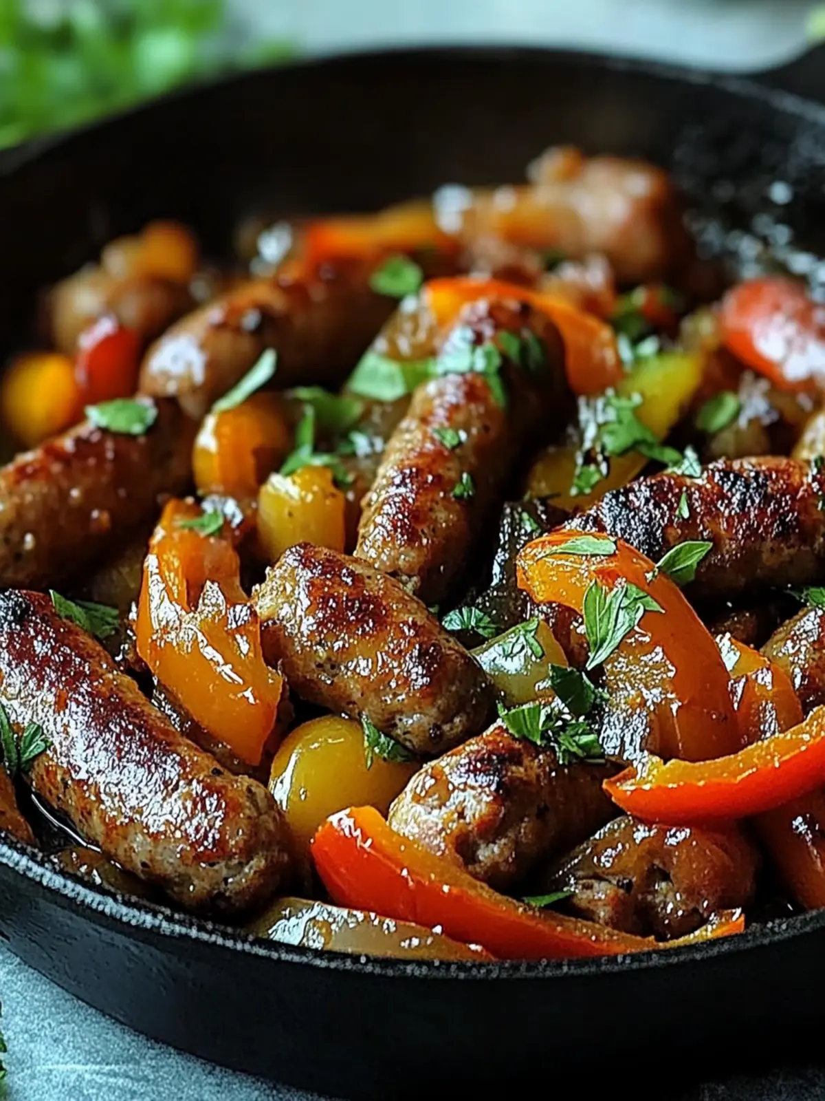 Sizzling Sausage & Peppers Skillet