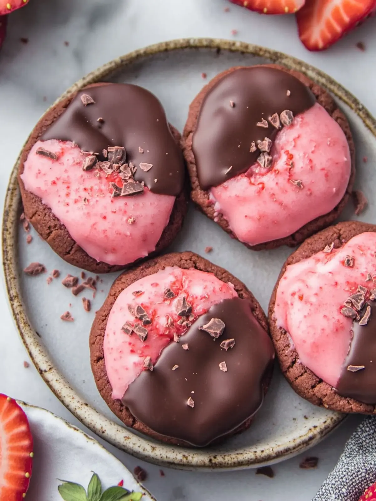Chocolate Covered Strawberry Cookies