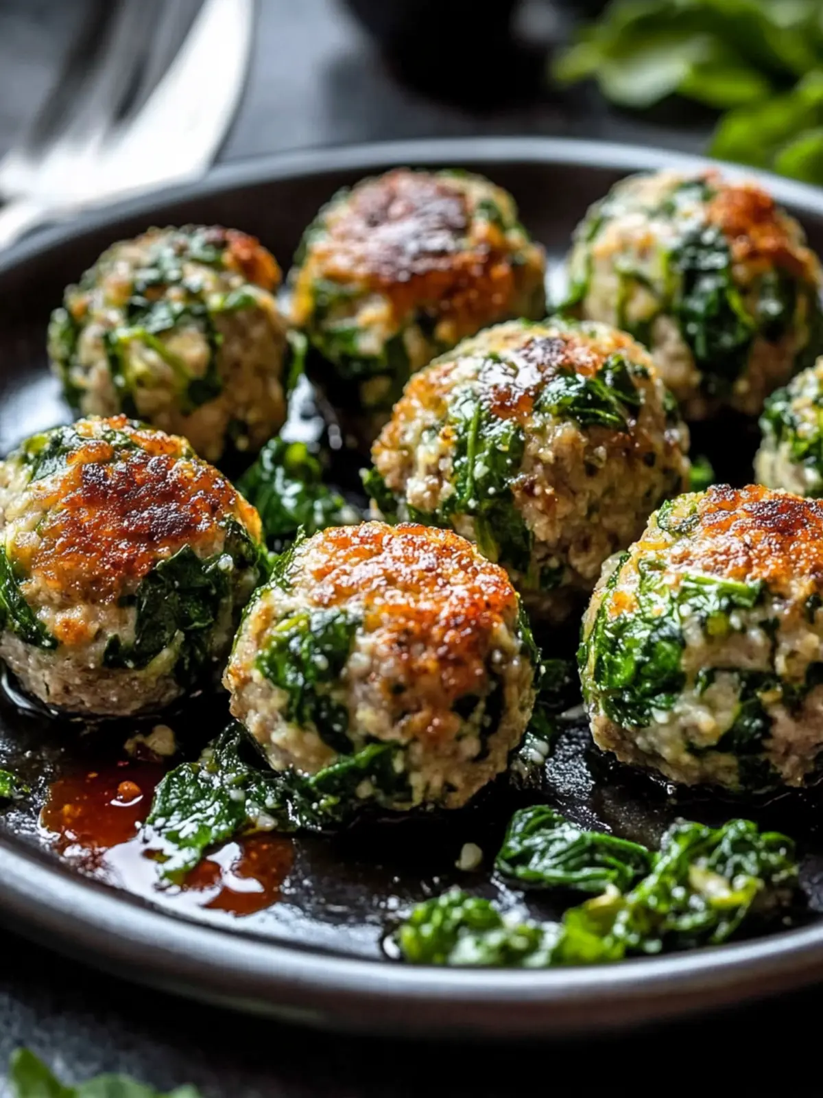 Spinach Garlic Meatballs