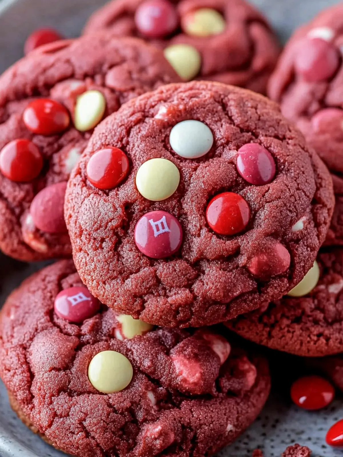 Red Velvet M&M Cake Mix Cookies