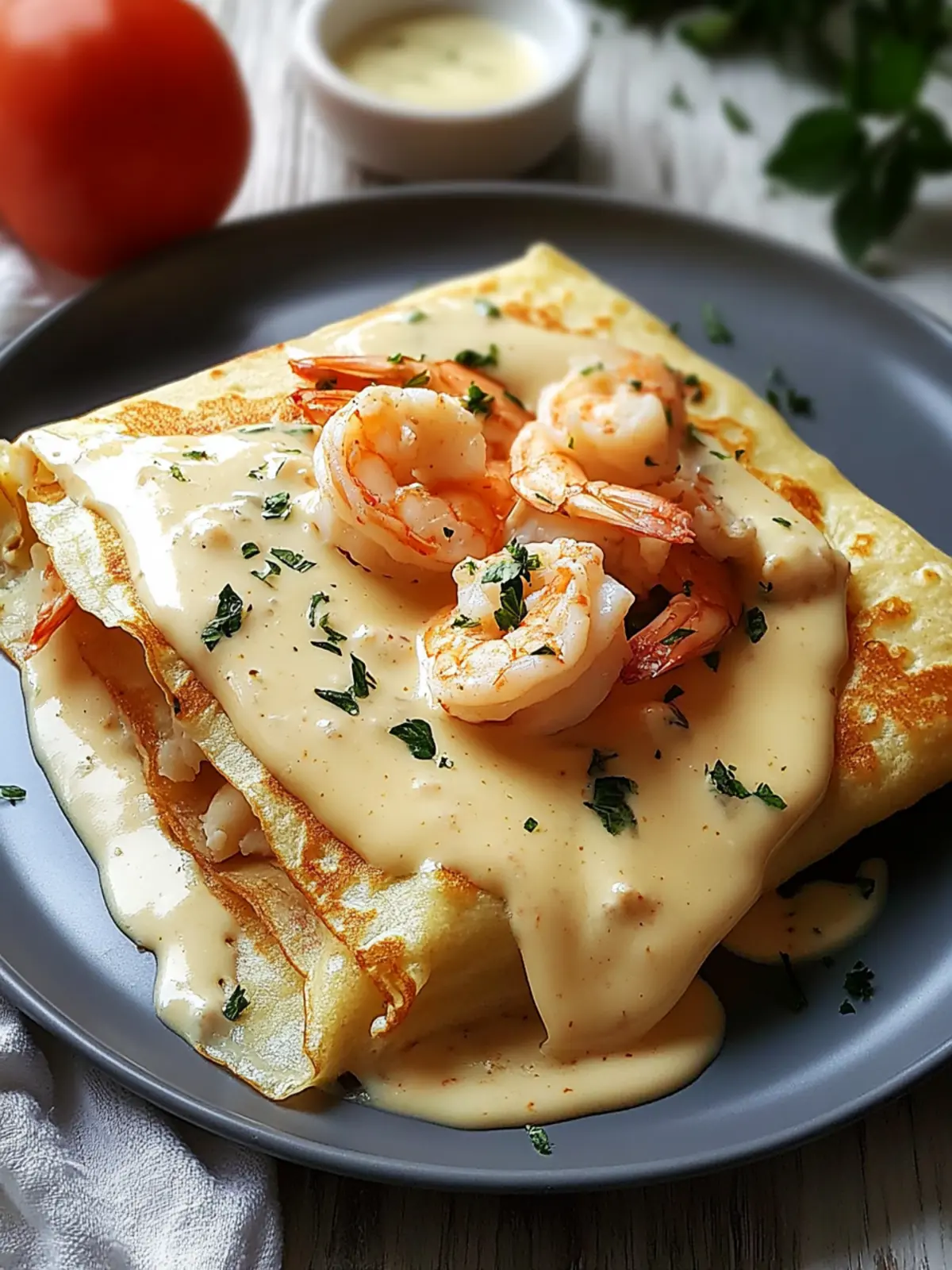 Gourmet Seafood Crepes with Homemade Béchamel Sauce
