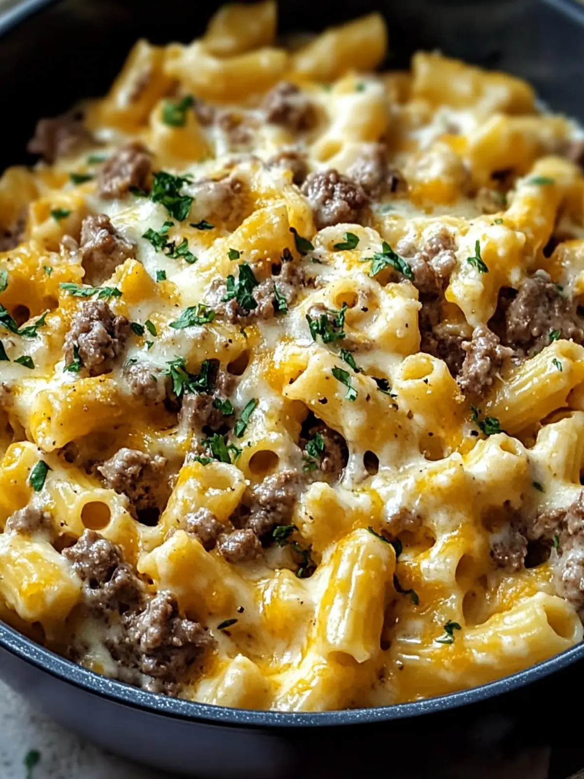 One-Pot Beef Cheddar Ranch Pasta