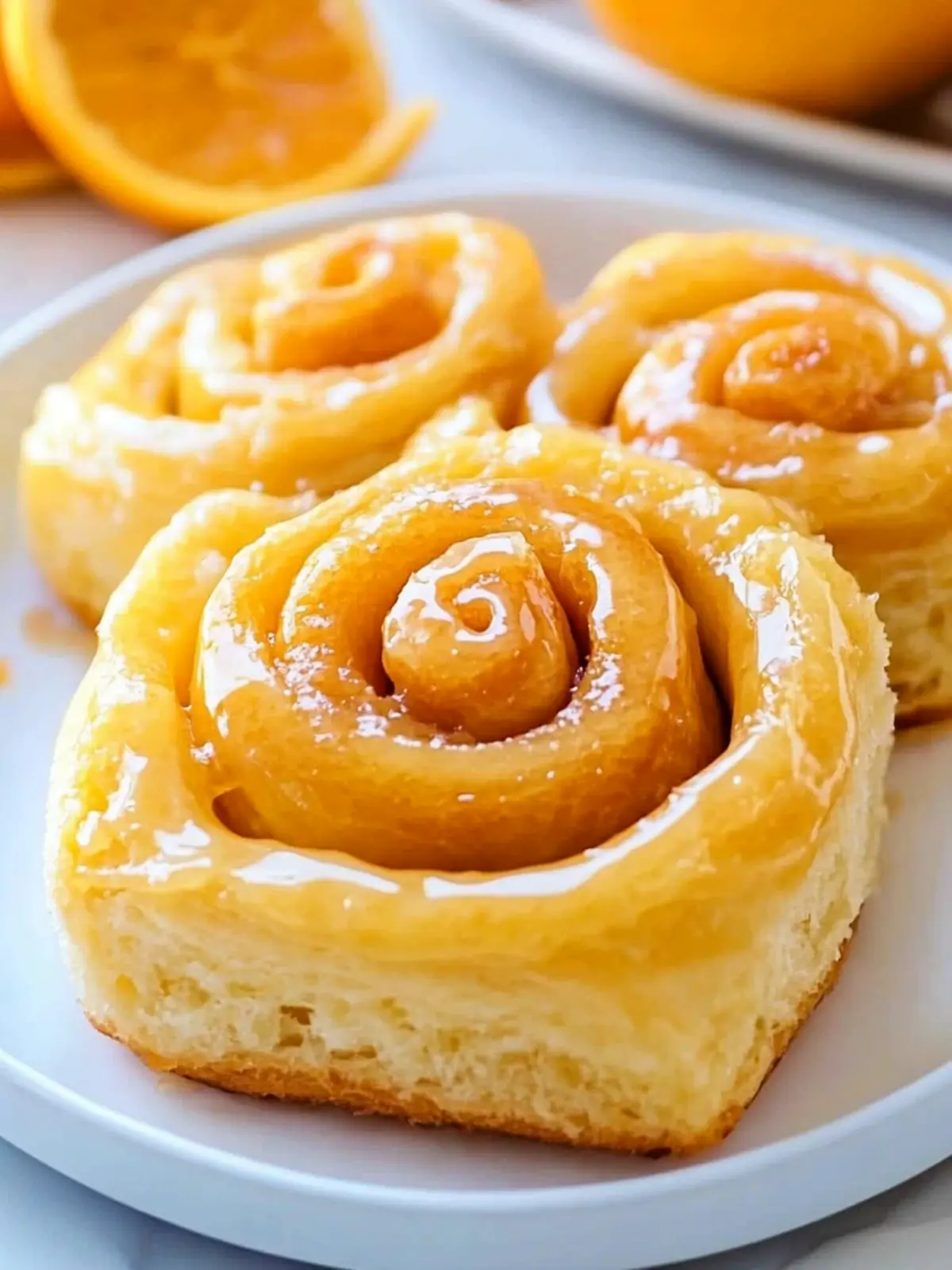 Homemade Glazed Orange Rolls