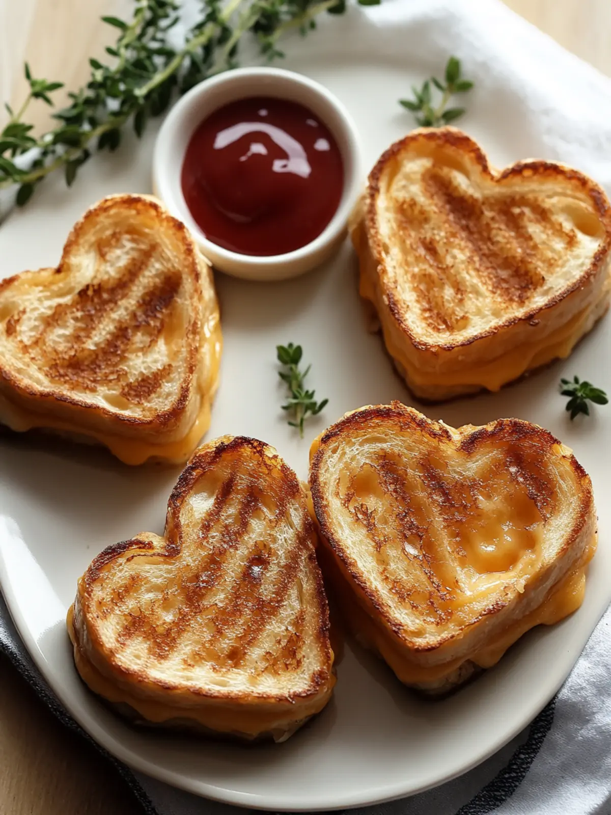 Mini Grilled Cheese Hearts