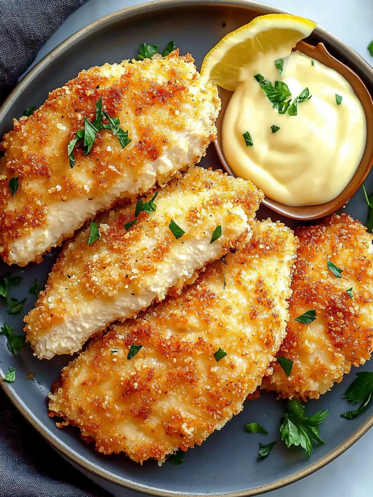 Air Fryer Parmesan Crusted Chicken with Mayo