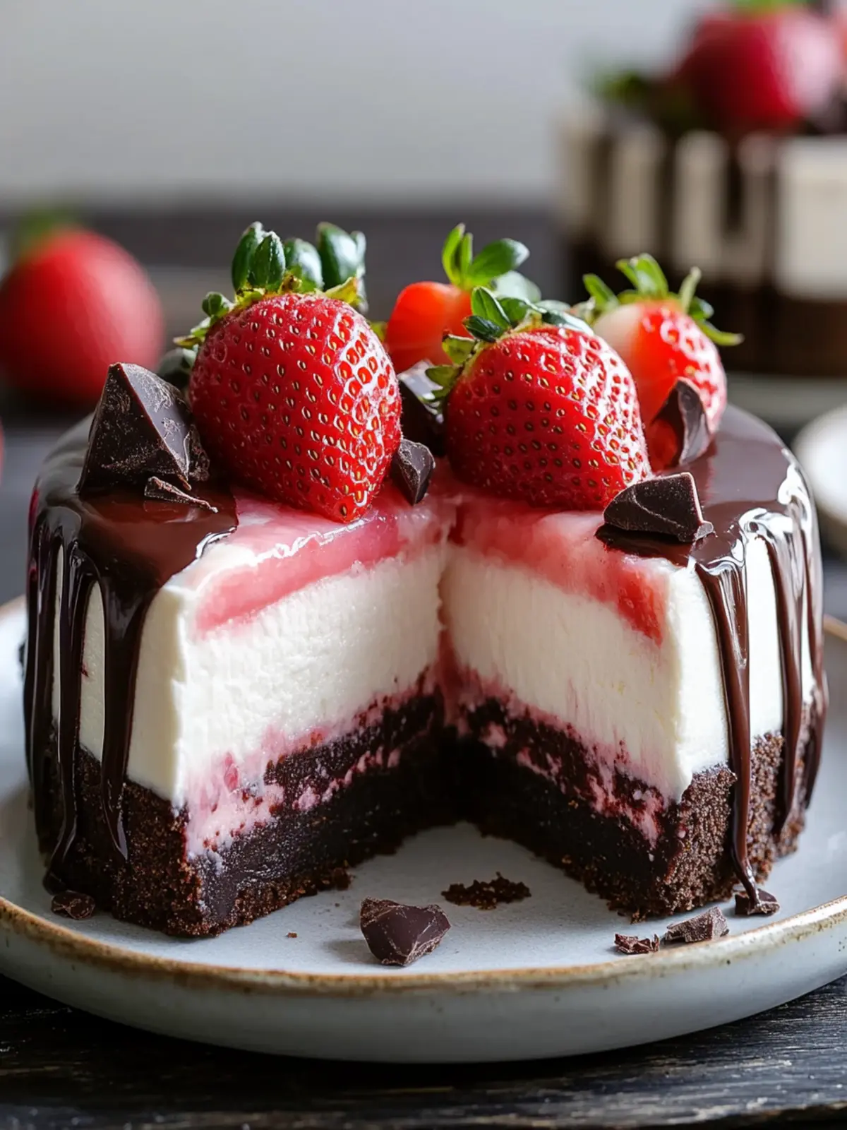 Chocolate Covered Strawberry Cheesecake