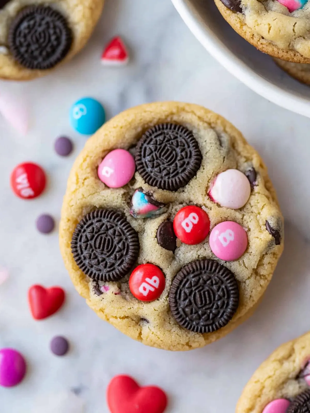 Valentine's day Oreo M&m's cookies