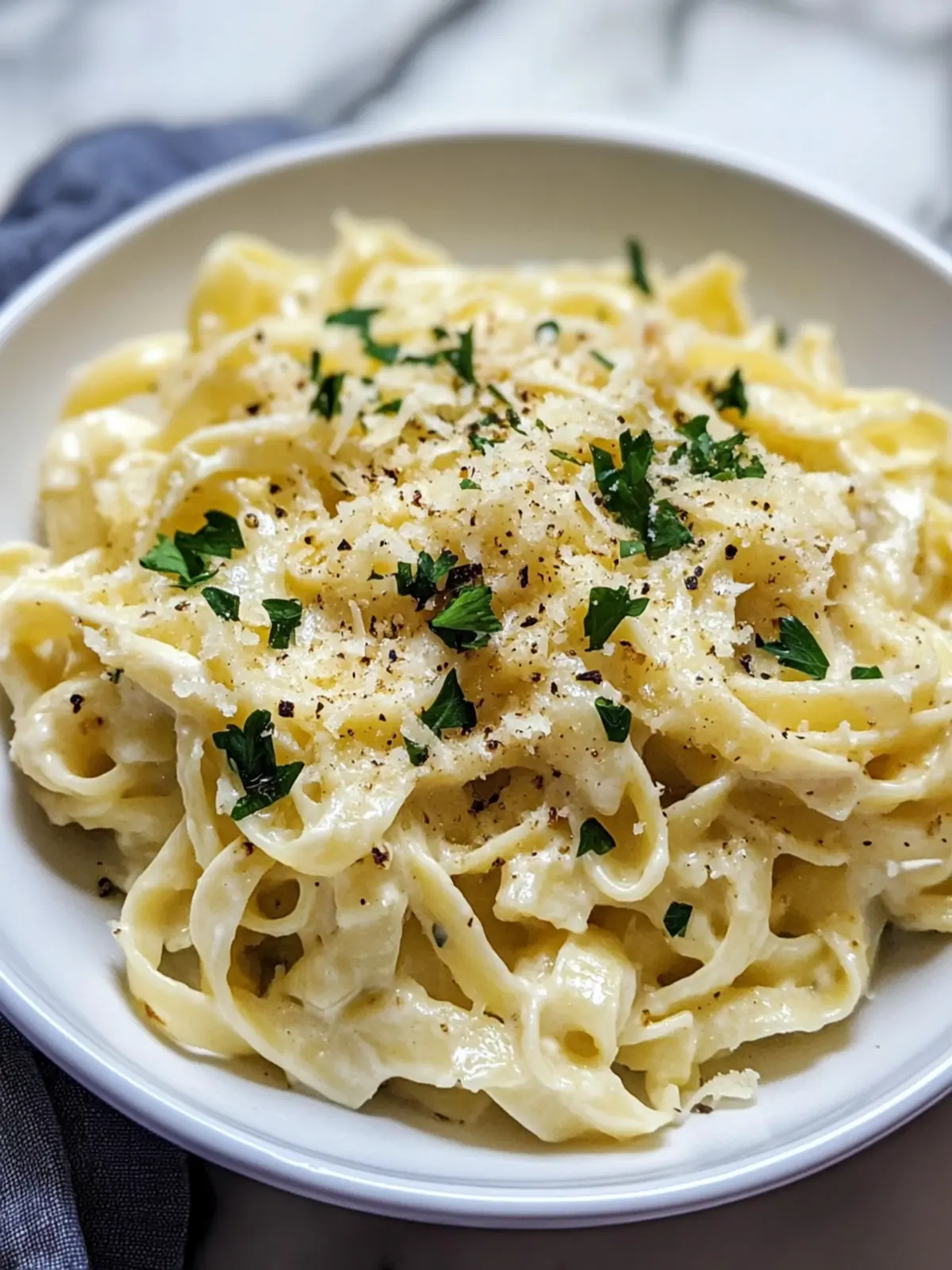 Indulge in Creamy Garlic Alfredo with Tender Cabbage