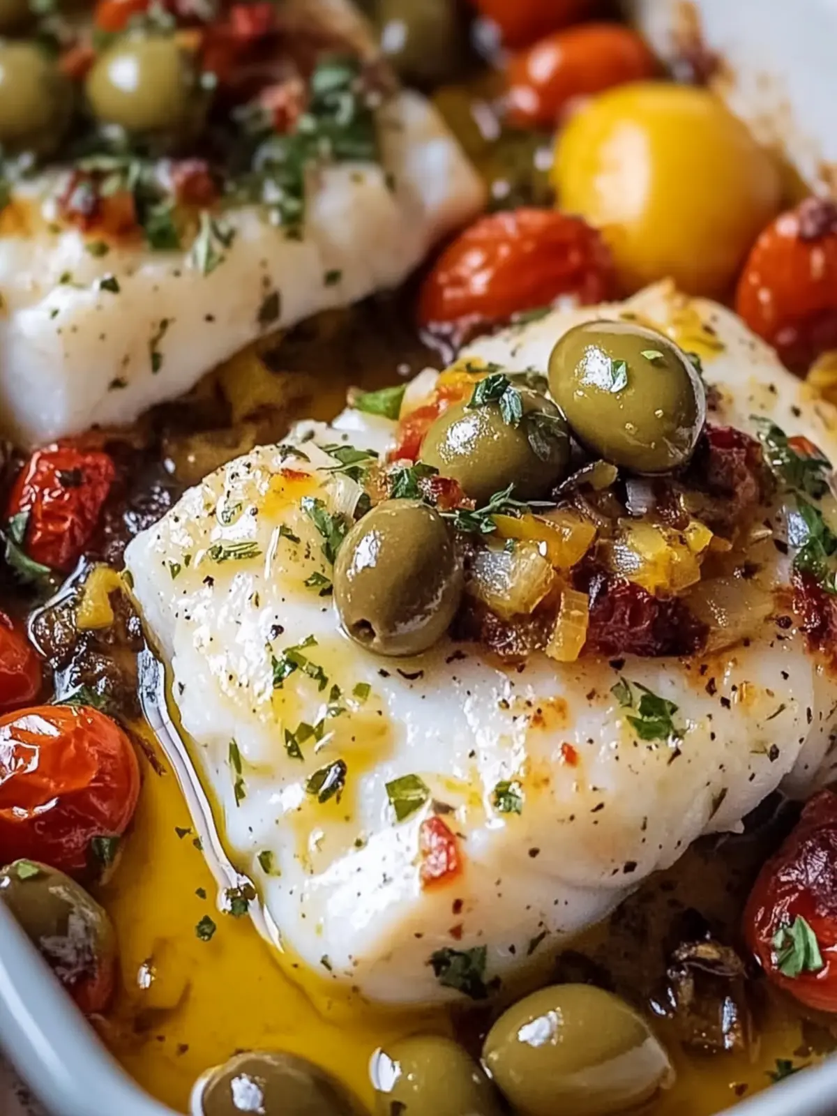 Mediterranean Baked Cod with Olives for a Quick Healthy Meal 4 Mediterranean Baked Cod with Olives