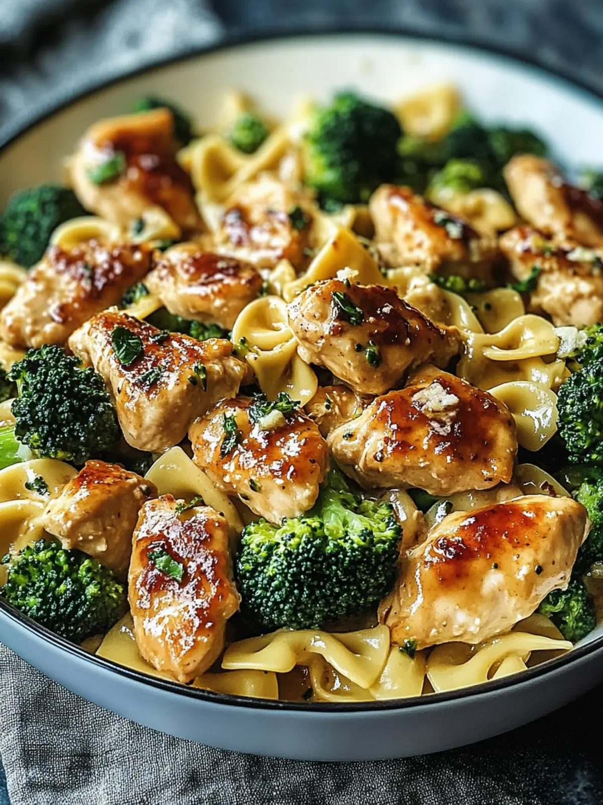 Cowboy Butter Lemon Bowtie Chicken with Broccoli