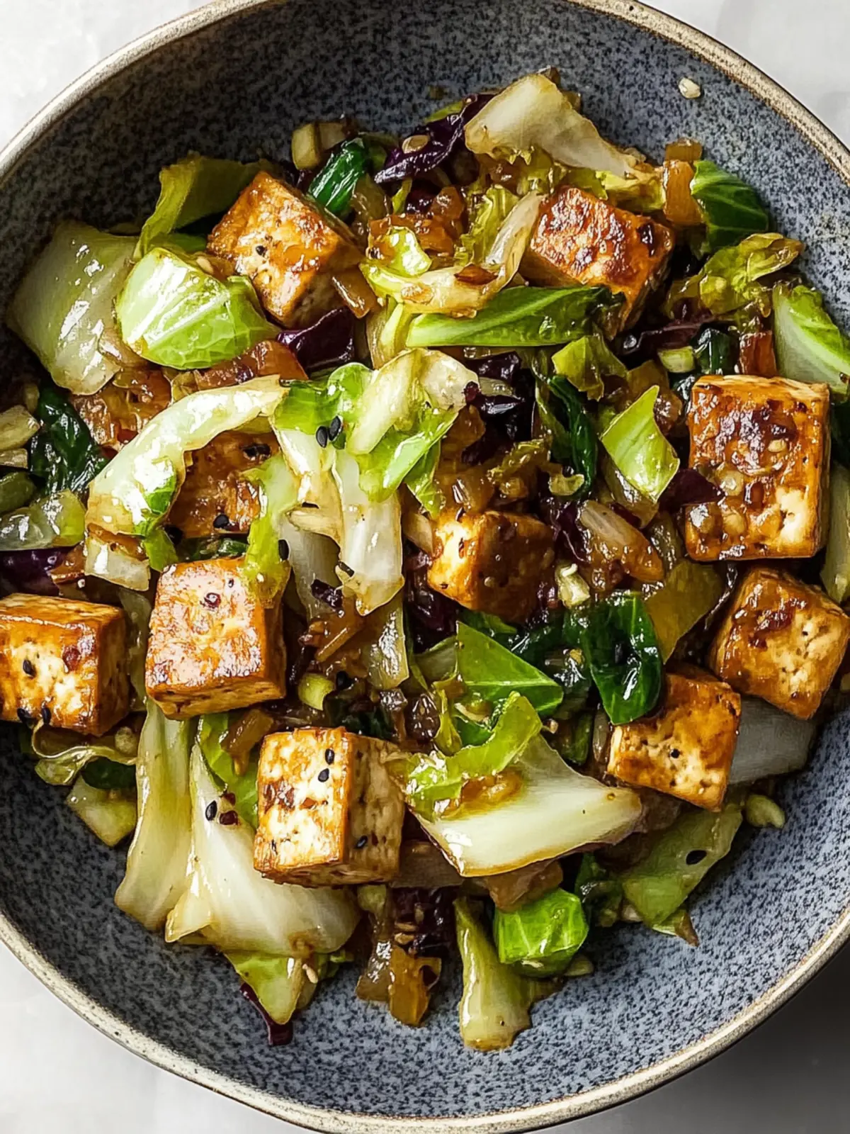 Stir-Fried Tofu and Cabbage