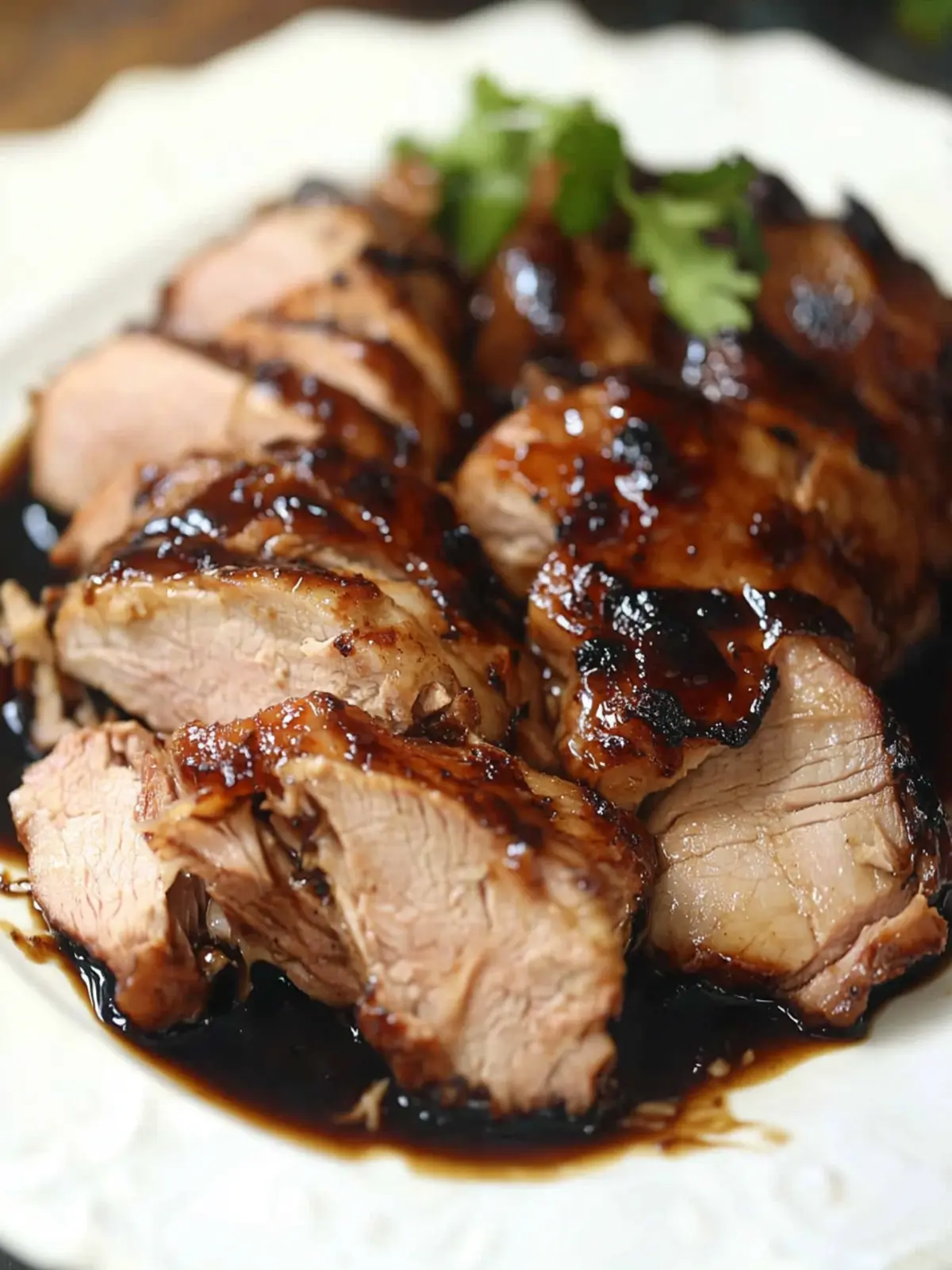 Crockpot Brown Sugar Balsamic Glazed Pork Tenderloin