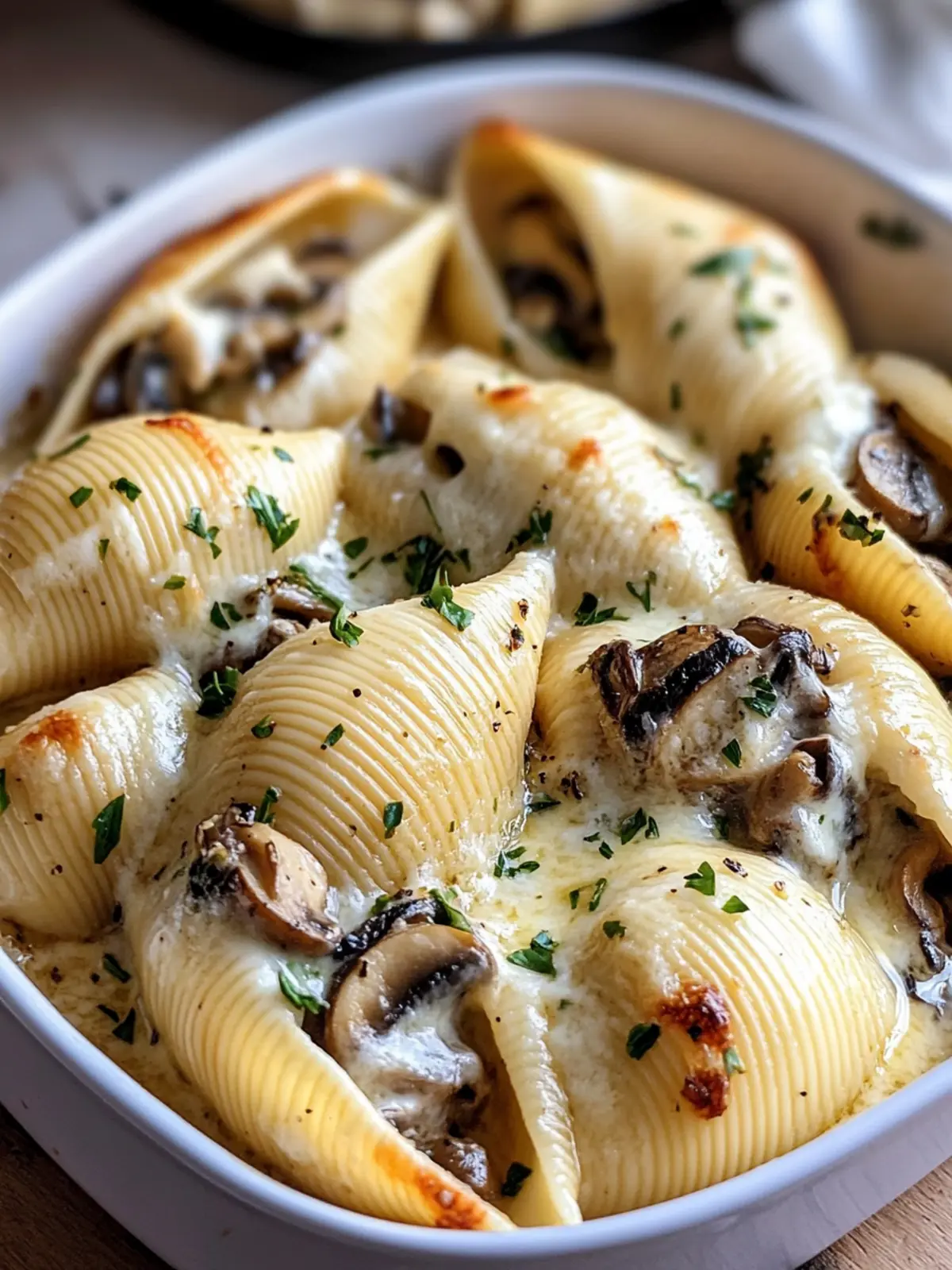 Creamy Garlic Mushroom Stuffed Shells