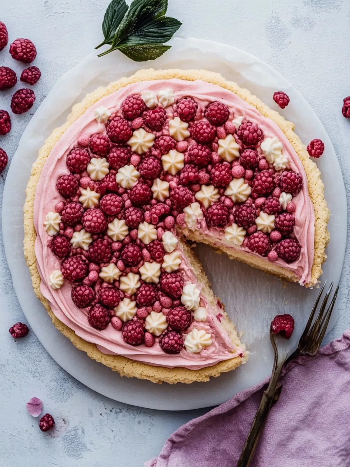 Sugar Cookie Cake with Raspberry Buttercream