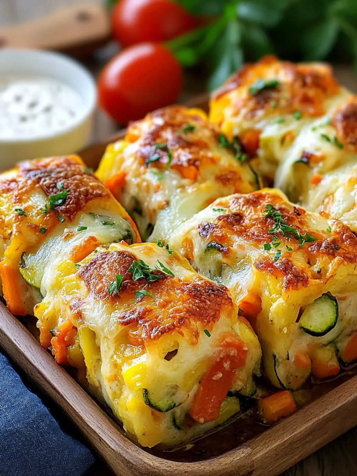 Cheesy Baked Vegetable Rolls