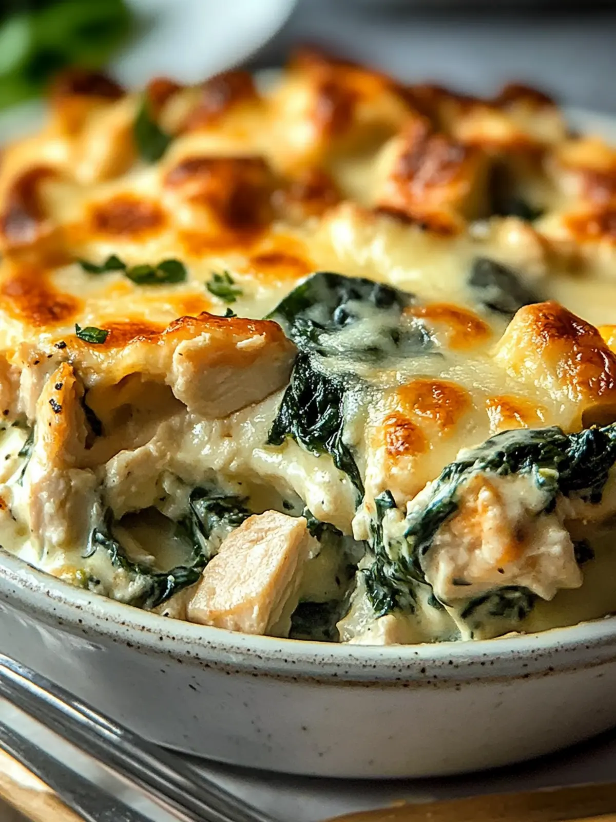 Chicken and Spinach Casserole with Cream Cheese