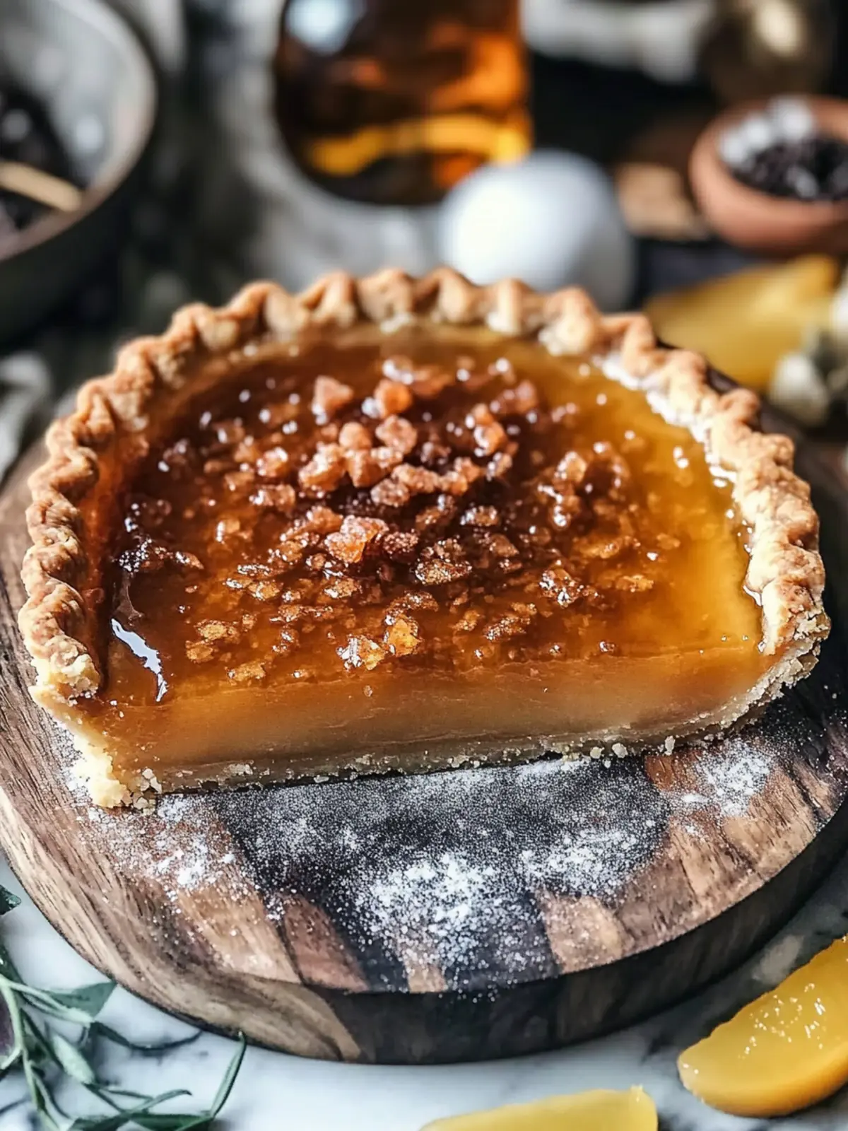 Salted Whiskey Honey Pie