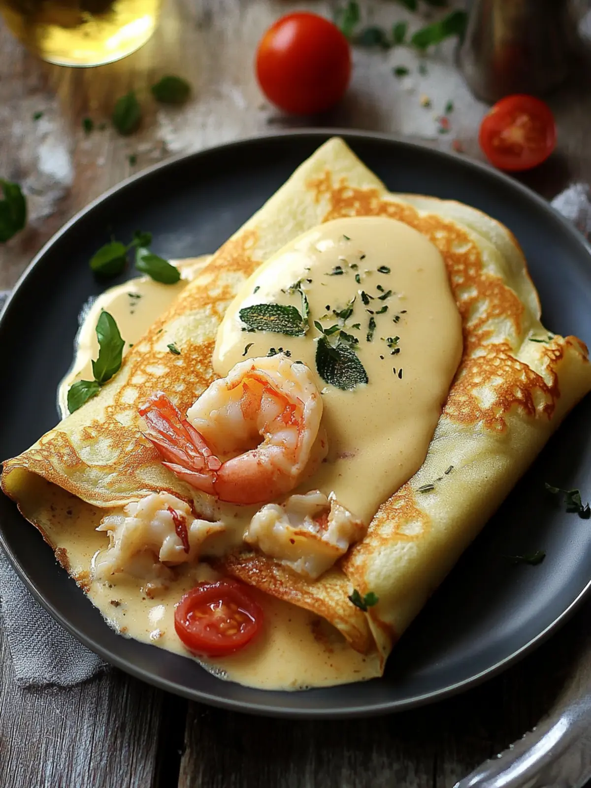 Gourmet Seafood Crepes with Homemade Béchamel Sauce