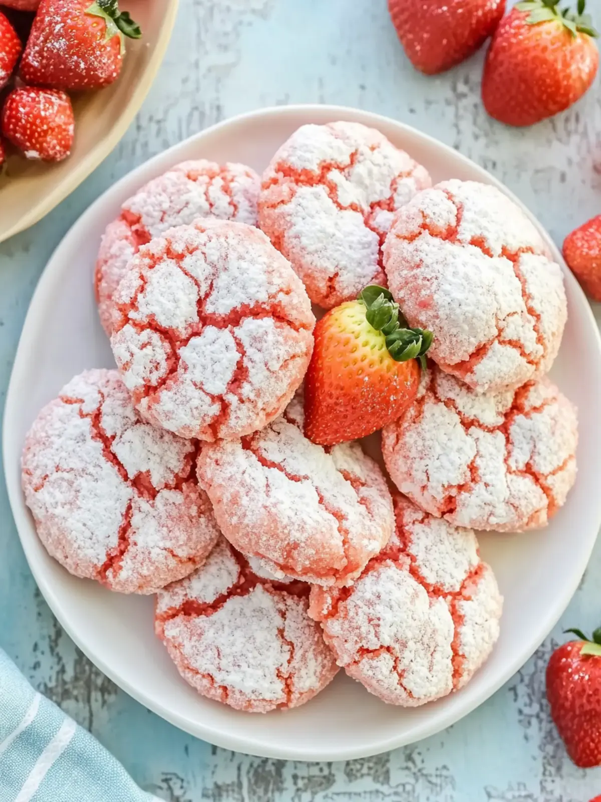 Easy 5-Ingredient Strawberry Crinkle Cookies (Soft, Chewy Cake Mix Hack)