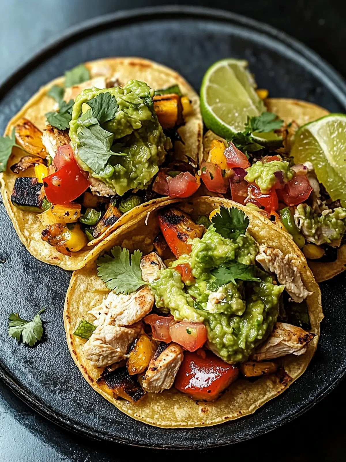 Chicken Veggie Tostadas with Guacamole
