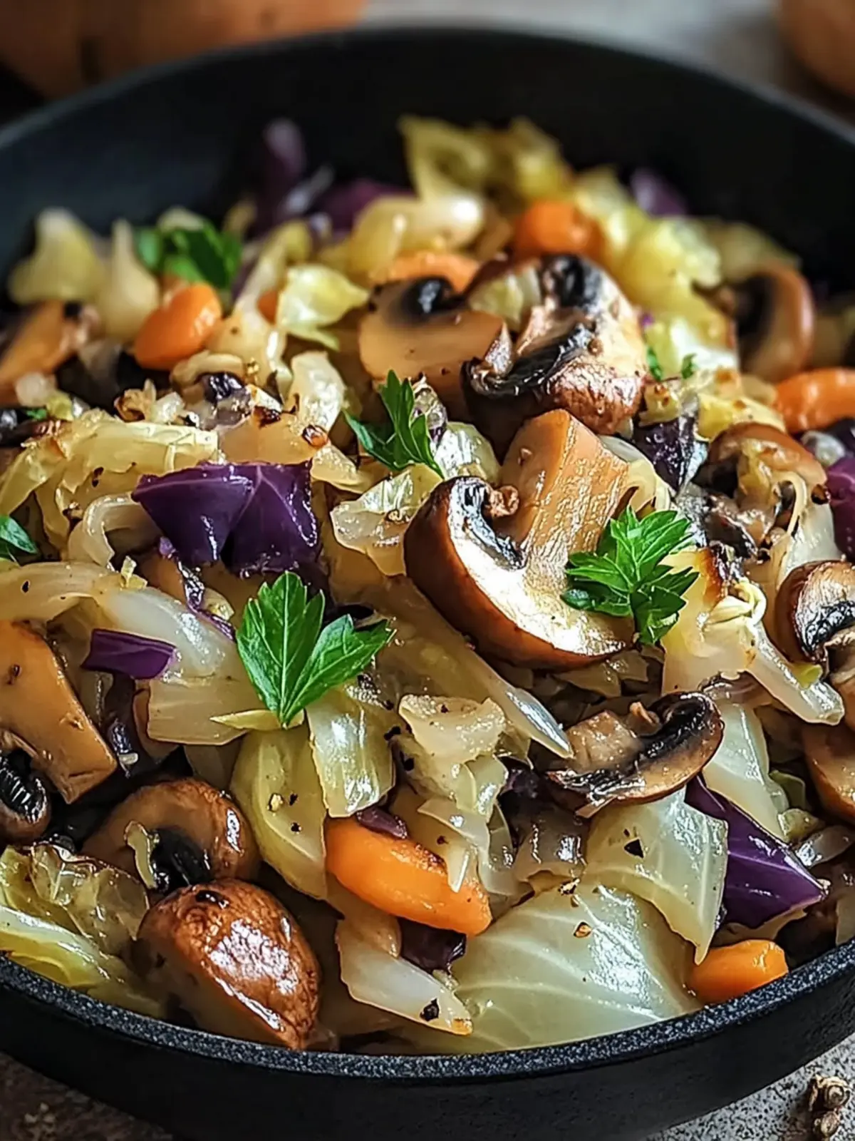 Vegetarian Cabbage Mushroom Sauté