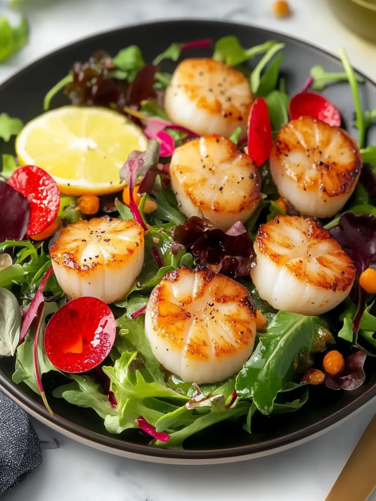 Pan Seared Scallops Romantic Dinner Salad