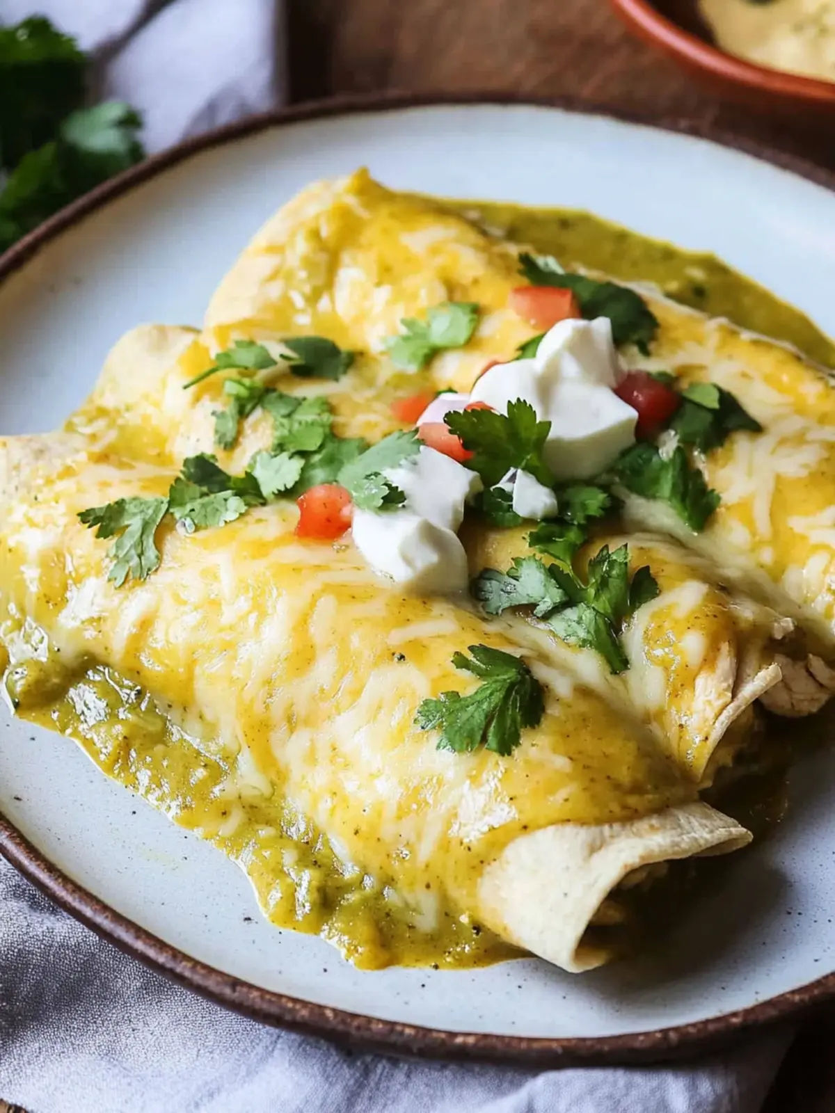 Green Enchiladas with Chicken