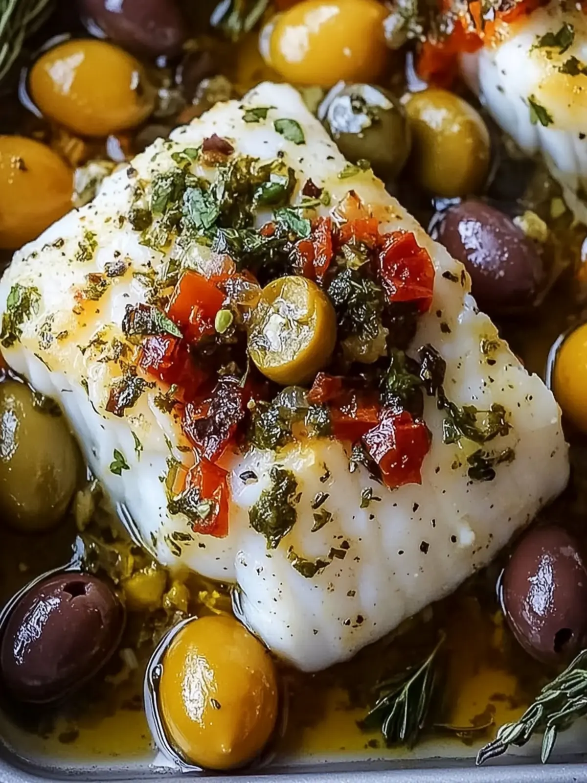 Mediterranean Baked Cod with Olives for a Quick Healthy Meal 2 Mediterranean Baked Cod with Olives