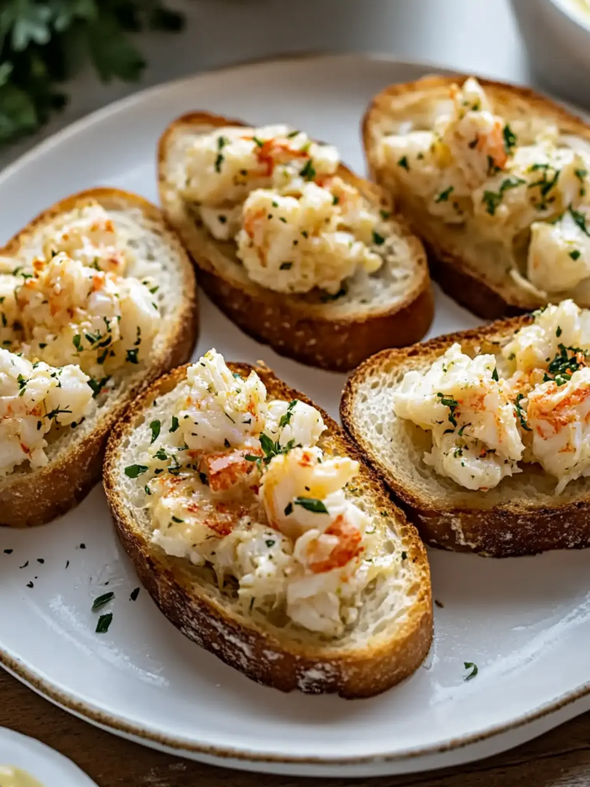 Garlic Butter Crab Toasts